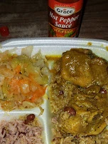 Curry Chicken Beans and Rice and Cabbage