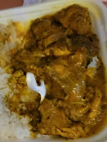 Curry Chicken White Rice and Cabbage